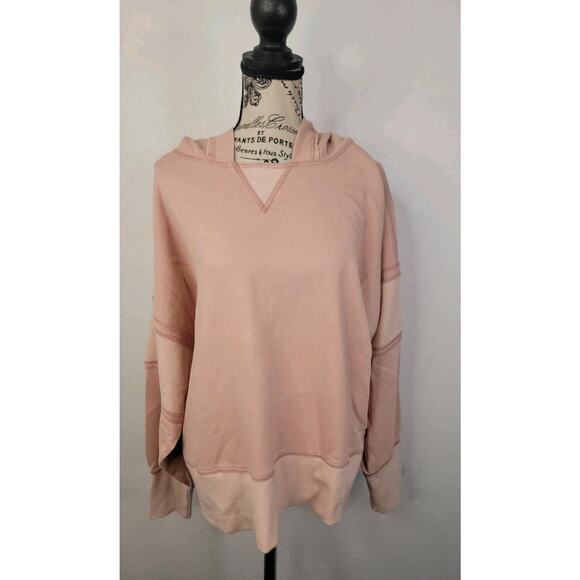 Daily Practice by Anthropologie Boxy Pullover Sz M Hoodie Sweatshirt Top Mauve - Picture 3 of 11